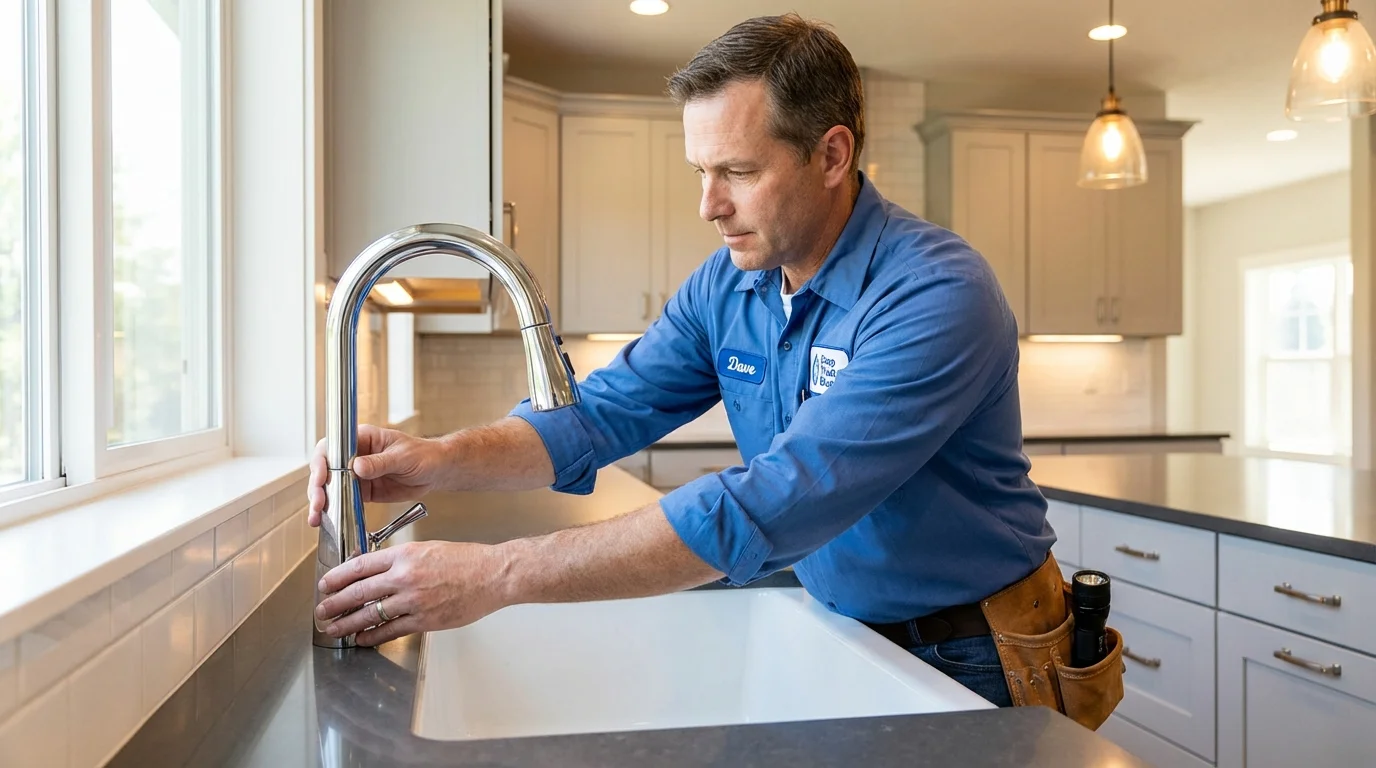Kitchen faucet installation by Johns Plumbing LLC in Nicoma Park